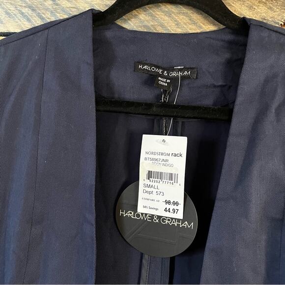 Harlowe & Graham Navy Jacket Size Small - Picture 8 of 10